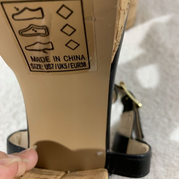 Quipd Open Toe Platform Womens Black Heels Size 7 Strappy Sandals - Picture 6 of 6